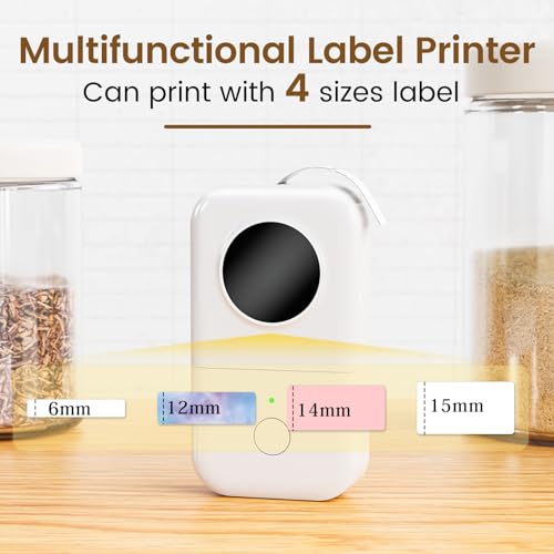 Phomemo D30 Label Maker with 3 Tapes, Bluetooth Wireless Mini Pocket Smartphone Label Maker Machine, Small Thermal Printer Rechargeable Labeler for Home Office Labeler, Works with Tablet, Phones