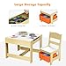 Costzon Kids Table and Chair Set, 3 in 1 Wooden Activity Table with Storage Drawer, Detachable Tabletop for Children Drawing Reading Art Craft, Playroom, Nursery, Toddler Table and Chair Set, Natural