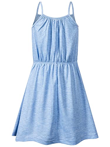 Bonny Billy Big Girls Spaghetti Straps Solid Cotton Kid Beach Dress2