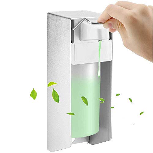 Preisvergleich Produktbild SUNJULY WandSeifenspender, 500ML Seifenspender Eurospender Desinfektionsspender Manuelle Edelstahl Medizinischer Lotion Pumpe Hygienischer Nachfüllbarer für Schulen, Küche, Bad
