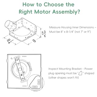 S97015157 Motor Replacement Compatible with Broan NuTone Bathroom Exhaust Fan with 8"× 8-1/4" Housing, Fit for DX90, DX110, 672SP, 676-D/2676F-A, 680-A, 684NT-A, 684-D/2684F-A Fans (110 CFM/ 4 Sones)