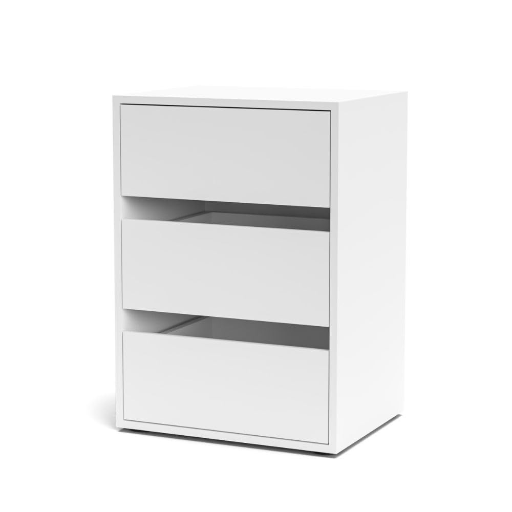 Indomita Cassettiera 3 cassetti Colore Bianco Smart ST2 50.8x39.6x71.3H