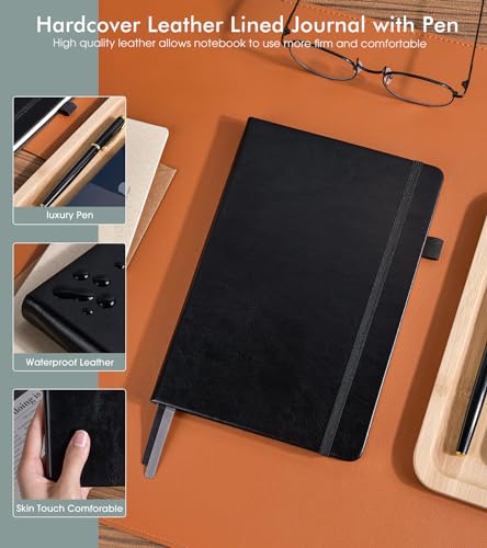 Carnet de notes A5 professionnel journal ligné travail affaires noir