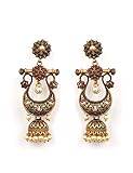 Priyaasi Indian Earrings for Women | Jhumka Earring for Women | Traditional Indian Earrings | Ethnic Bollywood Earrings for Wedding | Gold-Plated | Pink Floral Pearl