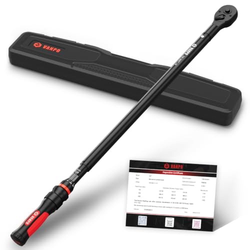 VANPO Torque Wrench 3/4-Inch Drive 100-650 Ft-Lb, 39.37" Length