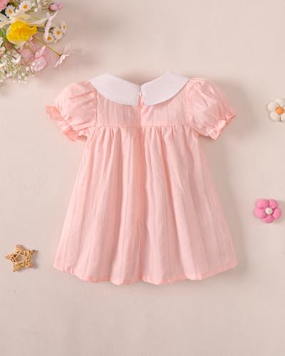 Image of Kucnuzki Baby Girl Clothes Cute Spring Summer Sun Dresses Toddler Casual Puff Sleeve Floral Dress Girls Summer Outfits