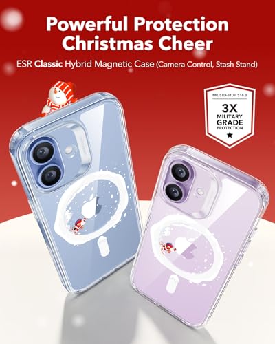 Image of ESR for iPhone 17 Case, Camera Control Cover, Compatible with MagSafe, Shockproof Military-Grade Protection, Magnetic Phone Case for iPhone 17, Classic Hybrid Case, Santa Skater