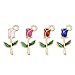 Produktbild Julie Wang 80PCS Emaille Rose Charmes gemischt 4 Farben Blumen Legierung Gold Tone Halskette Armband Ohrringe Schmuckherstellung Zubehör
