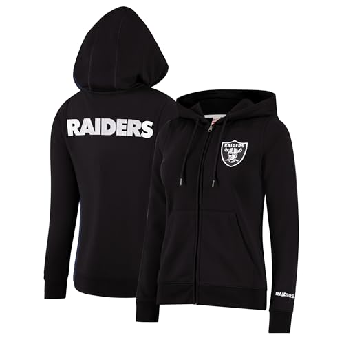 Ultra Game NFL Women's Full Zip Soft Marl Knit Hoodie Sweatshirt Jacket, Las Vegas Raiders, Team Color Updated, Small