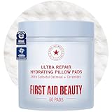 First Aid Beauty Ultra Repair Hydrating Pillow Pads – Soothing Hydrating Facial Pads with Colloidal Oatmeal & Ceramides, for Dry & Sensitive Skin, 60-Count