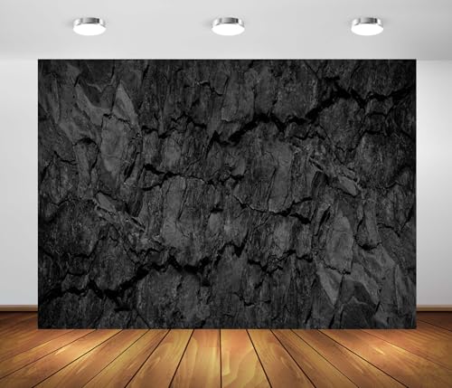 Fondo Fotográfico Tela 7x5ft Negro Piedra Cueva miniatura 1