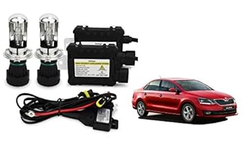 RS Enterprises Cars Skoda Rapid 2018 H4 - HID Conversion Light Kit ( 2 HID Light , 2 Blaster , Wiring ) Vehicle HID Kit for Car Headlight