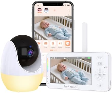 Babá Eletrônica com Tela 4.3" e WiFi, Câmera HD 1080P, Visão Notu...