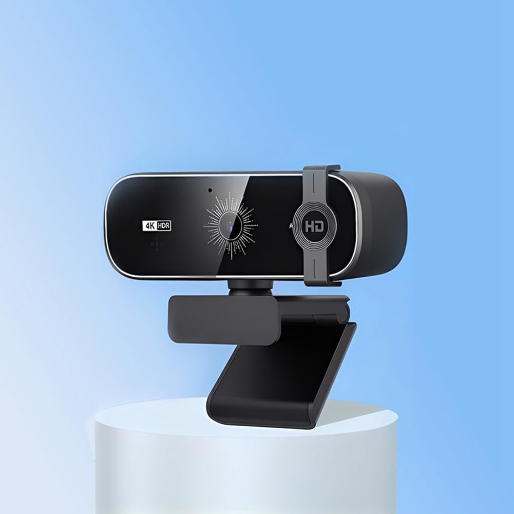 Webcam 4K con Control Remoto y Cubierta de Privacidad. Plug & Play para PC de Escritorio, Portátil y Videollamadas.