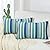 Adabana Outdoor Waterproof Throw Pillow Covers 12x20, Decorative Colorful Striped Lumbar Pillows Cover Set of 2 for Patio Garden Blue