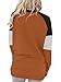 ONLYSHE Womens Casual Loose Fitting Tunic Tops Crewneck Classic Tee Shirt Color Block Shirts with Pockets;Brown;XLarge