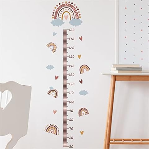 Hava Kolari Regenbogen Wandaufkleber Kids Messlatte Wachstum Diagramm Wandtattoo Mess Baum Wandtattoo Wandsticker Kinderzimmer Messlatte KöRpergrößE Messen Wandsticker Cover