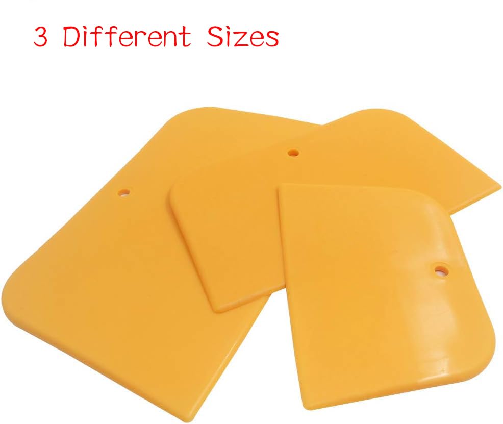 Image of Body Filler Spreaders, 6 Pcs Automotive Body Fillers Hard Plastic Spreaders Auto Body Spreader for Applying Fillers Putties Glazes Caulks and Paint (Yellow, 6pcs)