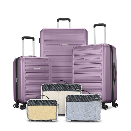 American Tourister Westridge Hardside Luggage Set with Spinner Wheels Purple Haze 3 Piece Set (CO/M/L) and Free Packing Cubes