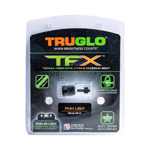 Image of TRUGLO TFX Handgun Sight | Durable Shock-Resistant Compact Brightly Glowing Tritium & Fiber-Optic Xtreme Day /Night Sight for Handguns