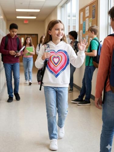 Image of WELAKEN Sweatshirts for Girls Toddler & Kids II Little Girl's Pullover Tops Sweaters & Hoodies