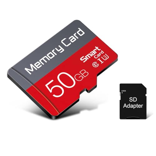 50GB TF Card with SD Adapter, C10 U3 Ultra High Speed Flash SD Card TF Memory Card
