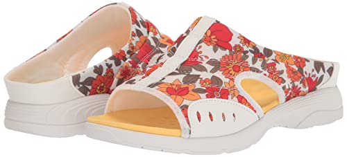 Easy Spirit Womens Flat Sandals, White Multi, 7 Wide Us #TOP6