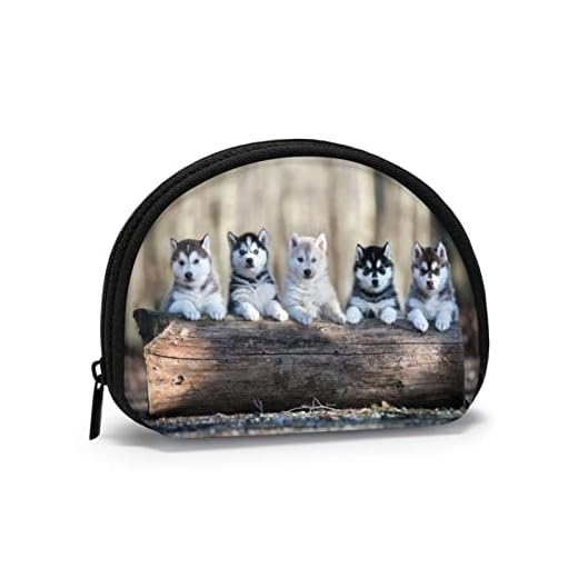 Alaskan Malamute valpar skal kosmetika smink förvaringsväska utomhus shoppingmynt plånbok organiserare resetvättväska plånbok myntväska kontanter väska