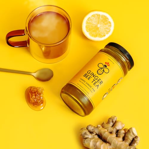 Image of Ginger Bee Honey Ginger Tea Concentrate, Real Honey, 15 oz (2 Pack) | Never corn-syrup honey; 5 clean ingredients; no refined sugar; throat and digestive comfort; hot or iced; ~19 servings
