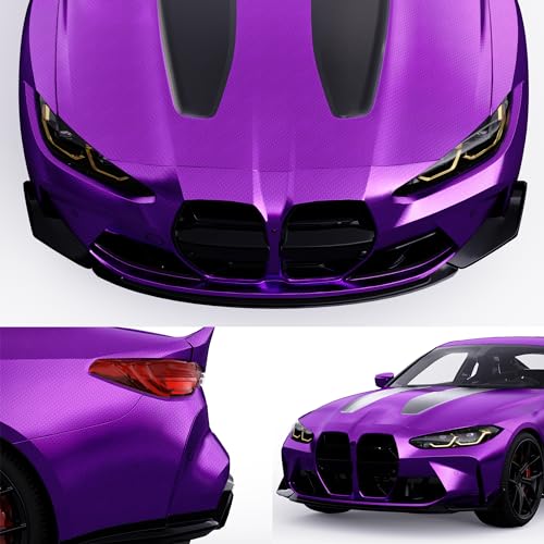 Image of Lypumso Plating Chrome Purple Vinyl Wrap Film, Mirror-Like Gloss Finish for Car, Motorcycle | Easy DIY Install & Air Release | Removable No Residue 1ft x 10ft