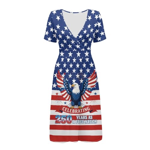 Image of Women's Summer Dresses Short Sleeve Formal Dresses with Pockets | Lightweight polyester fabric delivers cool airflow during hot summer outdoor activities