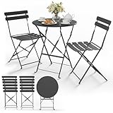 PLIABLE ET FACILE À RANGER : La table et les chaises se plient et se déplient facilement, sans manipulation complexe. Une fois repliées, elles restent bien maintenues grâce à un clip en silicone discret, assurant un rangement sécurisé et limitant les chocs ou frottements lors du stockage.