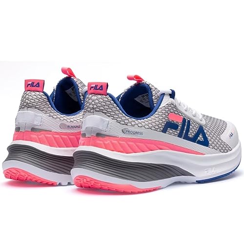 Tenis Fila Progress Feminino,Branco/Azul/Rosa,38