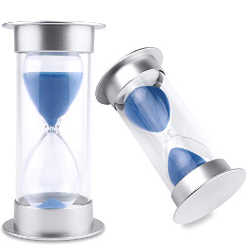 Hourglass Sand Timer 5/10/15/30/45/60 Minutes Sand Glass Timer For Romantic Mantel Office Desk Book Shelf Curio Cabinet Christmas Birthday Gift Kids Games Classroom Kitchen Home Dec (60 Min, Blue) #TOP1