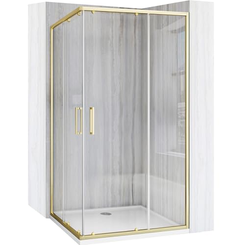 REA CABINA DE DUCHA CITY 80 X 100 X 190 CM CABINA DE DUCHA RECTANGULAR (ORO CEPILLADO)