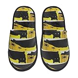 524 Chausson Maison Araignées Chats Black Boo Chaussons Intérieur Décontracté Chausson Femme En Coton Lavable Chaussons Pour Maison L'IntéRieur Spa L