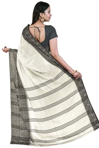 Image of eC ESHA'S COLLECTION Women's Cotton Blend Begumpuri Handloom Saree With Unstitched Running Blouse Piece