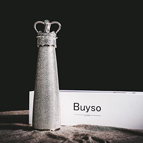 Buyso Bling Water Bottle Rhinestone Diamond Water Bottle Reusable Insulated Stainless Steel Bling Premium Aesthetic Gift (Princess, Silver) #TOP3