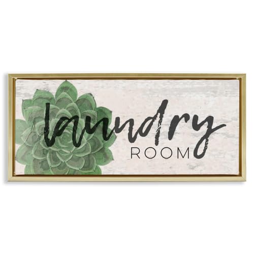 Laundry Room Succulent Botanical, 14 x 31 Inch Canvas in Floater Frame