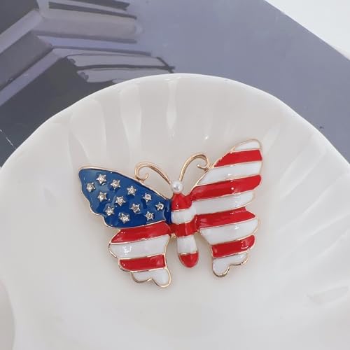 Image of USA Flag Brooch Pin Souvenir for United States of 2026 Veteran's Day Pin Patriotic Accessories Independence Day Decor Gifts for Sister