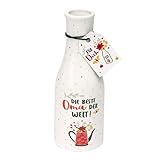 Dekorative, kleine Vase aus Porzellan, mit Motivdruck „Die beste Oma der Welt“