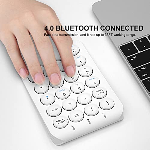 Teclado numérico inalámbrico recargable Lanko rosa con batería de larga duración 5
