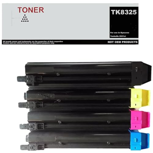 Toner compatible Kyocera TK8325 pour imprimante Taskalfa 2551ci en lot de 4 couleurs