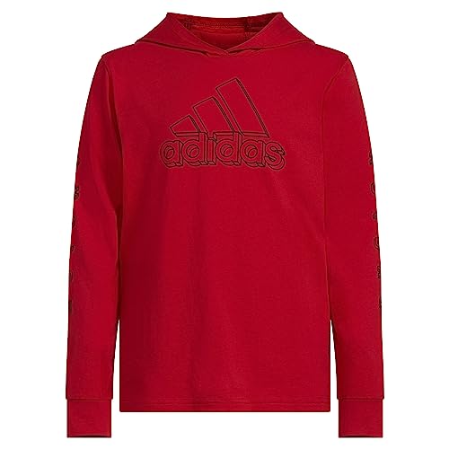 T-shirt à capuche adidas garçon en coton noir à manches longues sport
