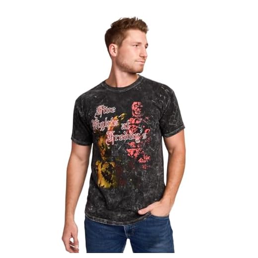 Camiseta masculina manga curta Five Nights at Freddy's I Always Come Back lavagem mineral preta gola redonda, Lavagem preta, P