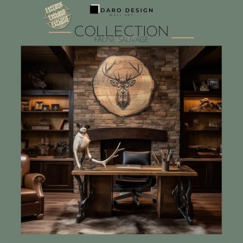 Impression art cerf DARO Design 20 cm - Tableau faune haute définition - 2