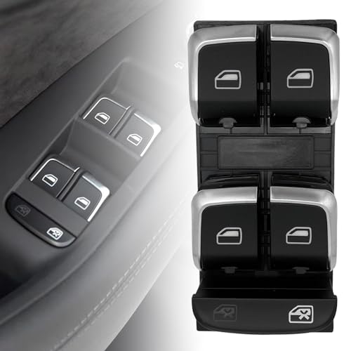 MCamooer 8KD959851A Pulsante Alzacristalli Compatibile con Audi A4 B8 Interruttore di Comando Finestrino Interruttore Alzacristalli Elettrico Compatibile con A4 S4 B8 Q5 8K0959851F