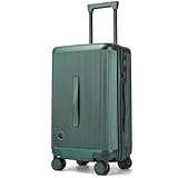 Hulsin 20 Inch Carry on Luggage, Hardside Lightweight Spinner Suitcase with TSA Lock, 22x14x9 Airline Approved Hard Shell Travel Suitcase with Wheels, Scratch Resistant (Dark Green, 20 Inch)
