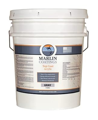 RV Roof Coating - Premium Acrylic Elastomeric Waterproof Sealant - Designed for Your RV, Camper, Trailer, Commercial Building…(Gray, 5 Gallon)