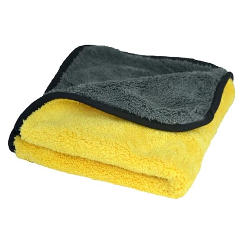 Image of Autofy 500GSM - 40cm x 60cm - [Pack of 1] - Microfiber Cloth Double Sided Microfiber Cloth for Car Lint Free Super Soft Plush Car Cleaning Cloth Sueded Edges for Scratch Free Car & Bike Cleaning